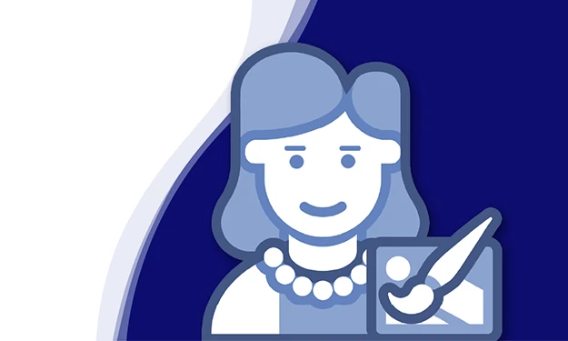 Reinhard Sutterlüty from meusburger smiles at the camera. He has curly, dark hair and is wearing a dark blue shirt. The background shows a modern wave shape in white, light blue and dark blue, which curves from the bottom left to the top right of the picture.