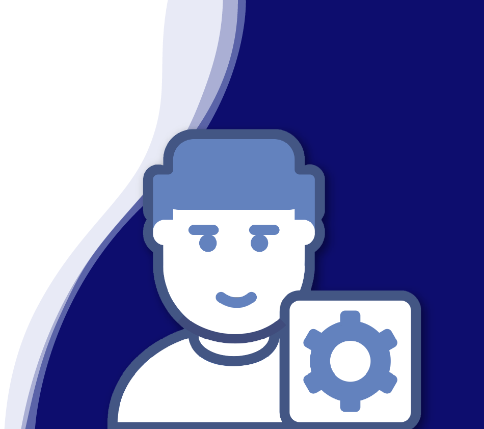 Achim Angel, Managing Director of KiM GmbH - Member of 4PACE, smiles friendly into the camera. He has short brown hair, a short beard and is wearing a dark gray shirt with a slightly open collar. A curved wave shape in white, light blue and dark blue can be seen in the background, giving the picture a modern design.